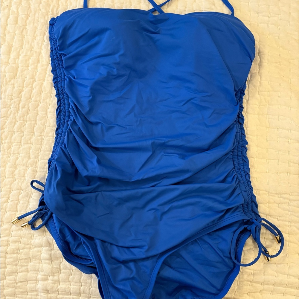 La Blanca Ruched One Piece in Bright Blue